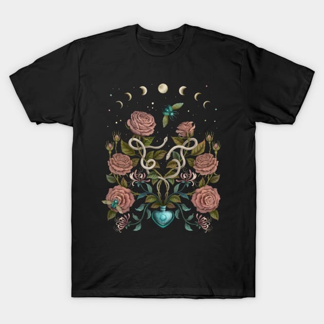 Rose and Honeysuckle T-Shirt by Episodic Drawing